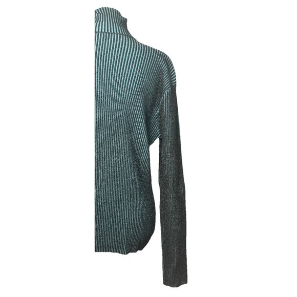 SANDRO Knit Turtleneck Sweater Sz XL Stretchy Accentuates Curves Viscose Nylon - Picture 8 of 11